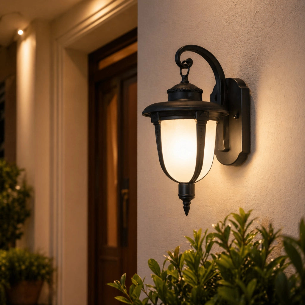 APPLIQUE DA ESTERNO LANTERNA NERA PARETE E27 MAX 60W CLASSICA GIARDINO IP44 A3-S
