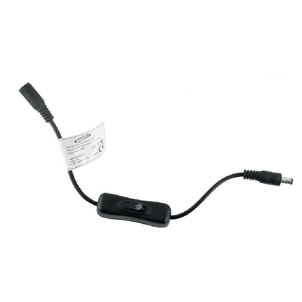 Trade Shop - Interruttore Per Strip Striscia Led Connettore Dc 12v-24v 12a Pulsante S-12v-02 - Nero