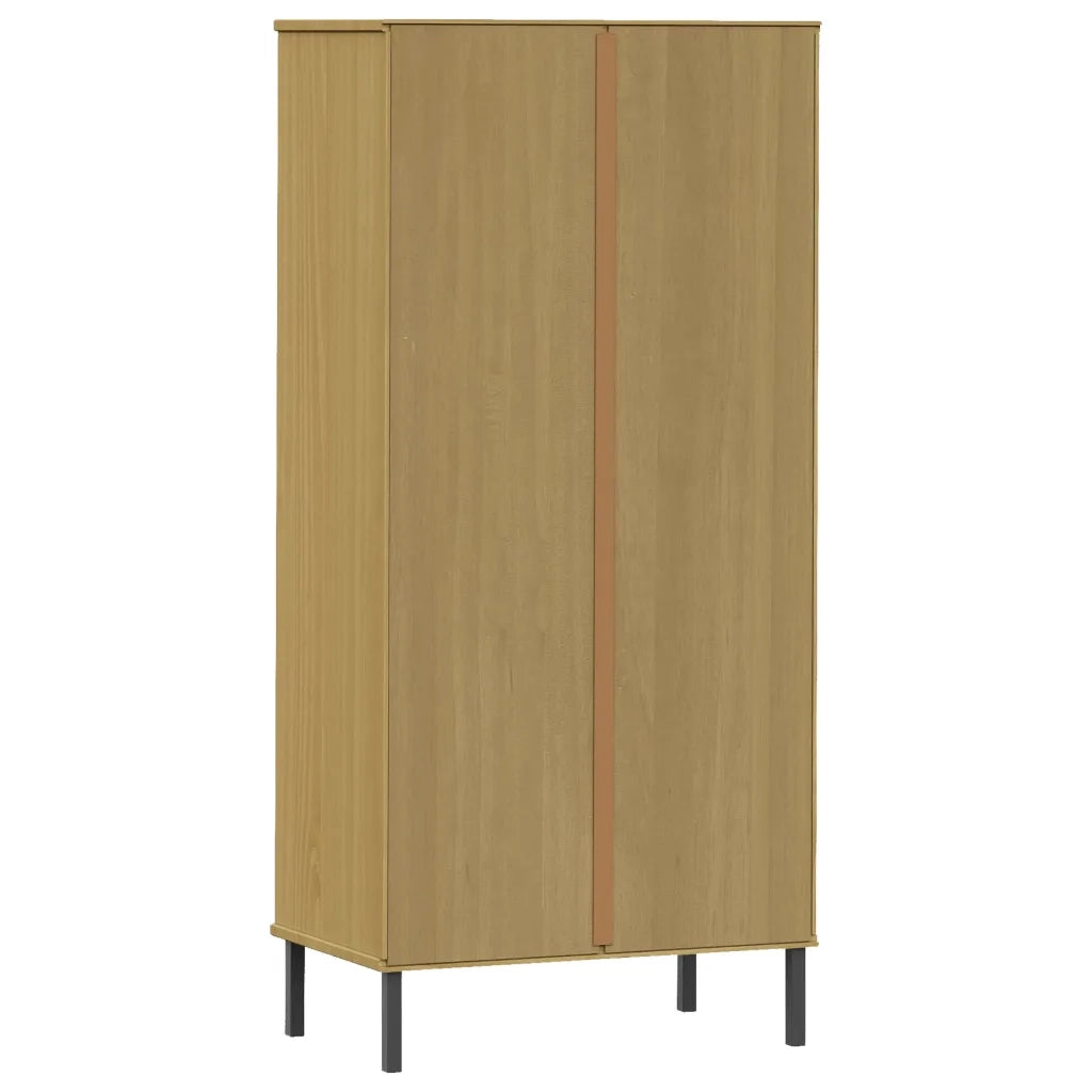 Libreria 2 Cassetti Marrone 60x35x128,5 cm Legno Massello OSLO 351009