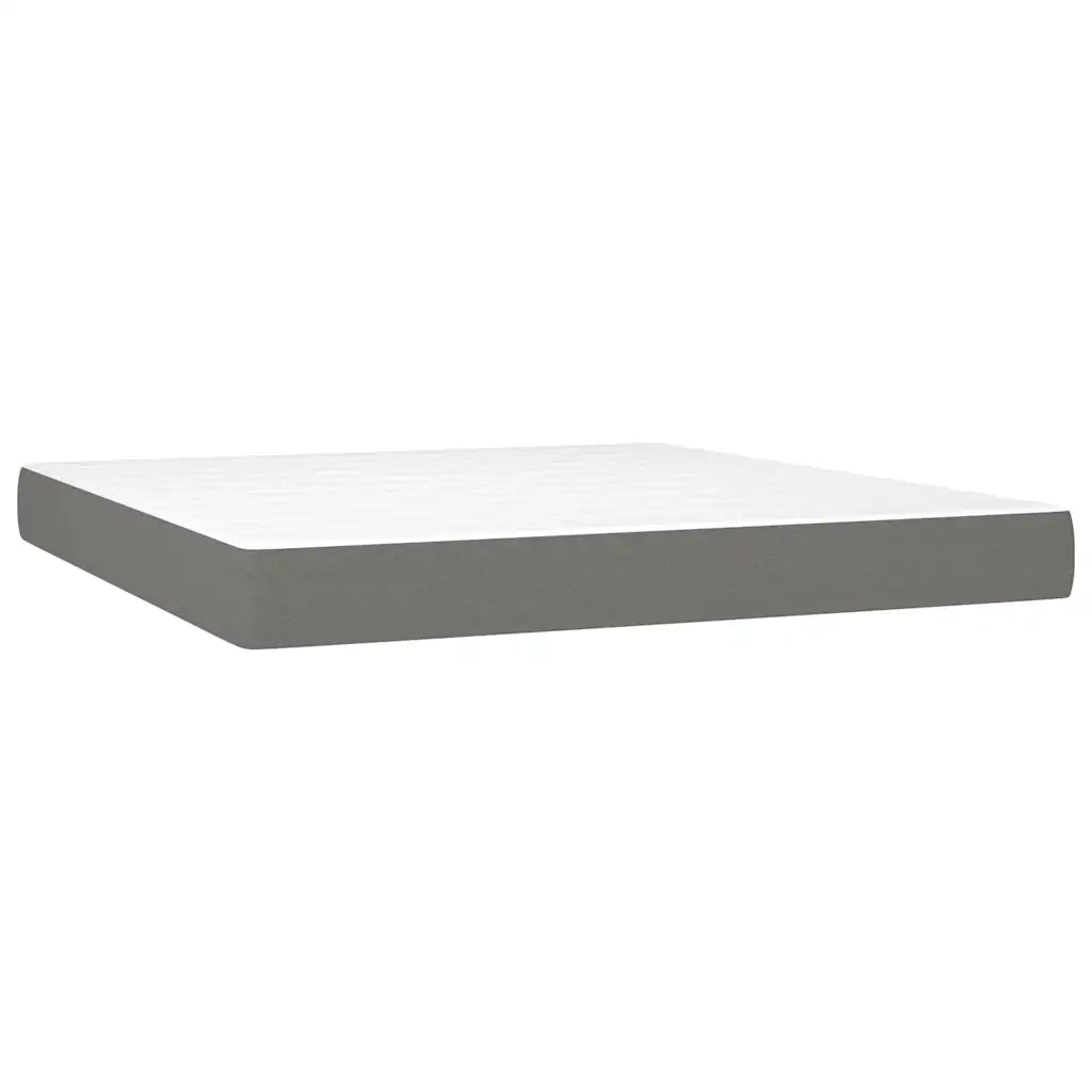 Giroletto a Molle con Materasso Grigio Scuro 180x200 cm Tessuto 3126262