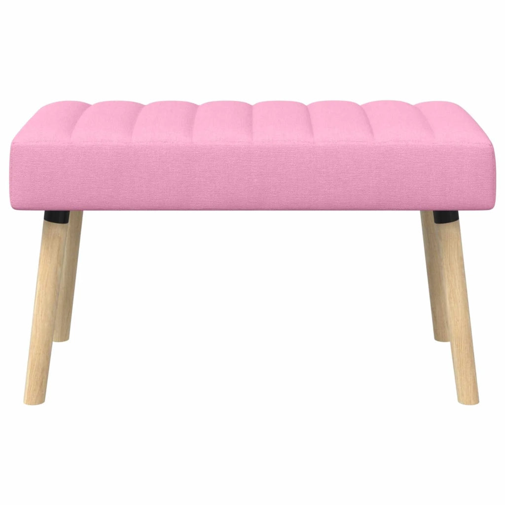 Panchina trapuntata a canale Rosa 80 x 40 x 46 cm Tessuto 42038485