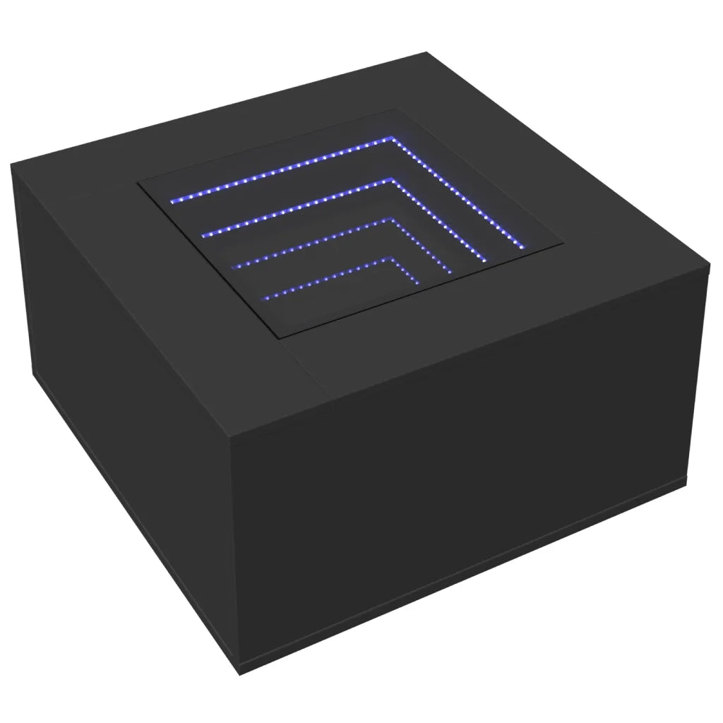 Tavolino Salotto con LED Rovere Fumo 60x60x40 cm Multistrato 847568