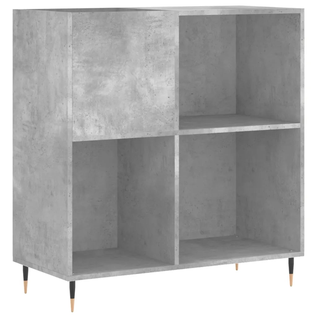 Mobile Porta Dischi Grigio Cemento 84,5x38x89 Legno Multistrato