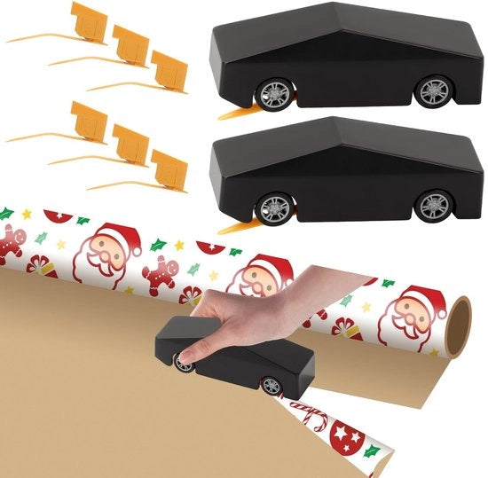 Taglierino per carta regalo - Efficiente tagliatrice - Nero - Ideale per confezioni - 2 pezzi