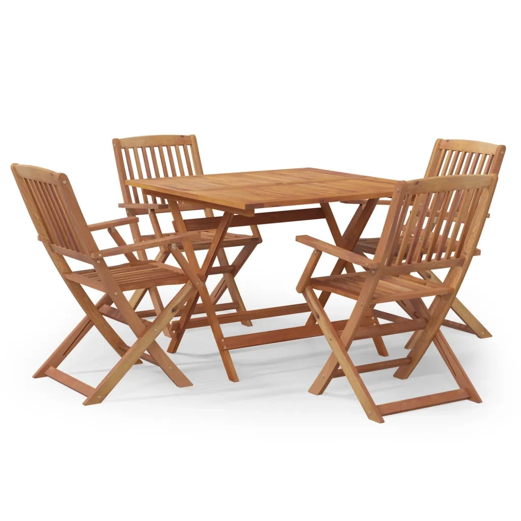 Set da Pranzo per Giardino 5 pz | Set Salotto da Giardino in Legno Massello di Acacia
