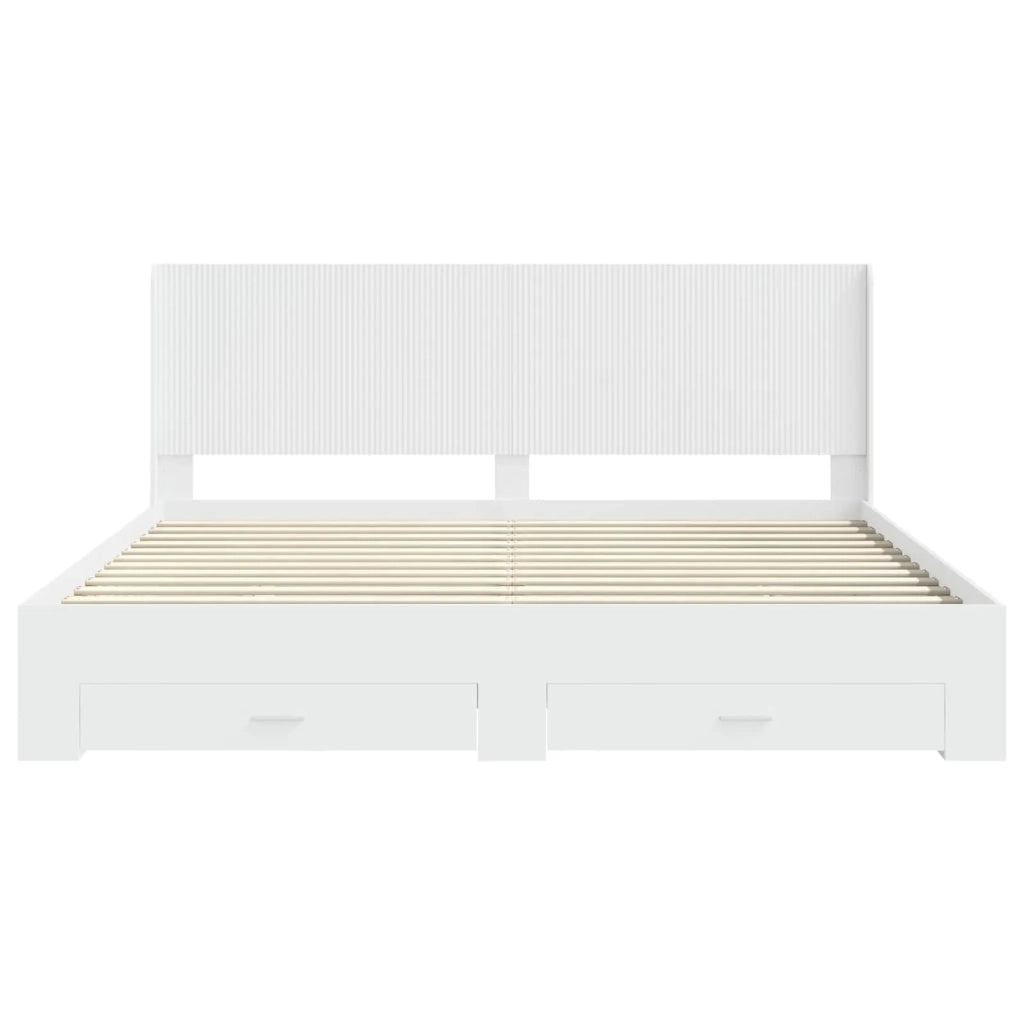 Struttura del letto con stoccaggio e testata Bianco 3414079