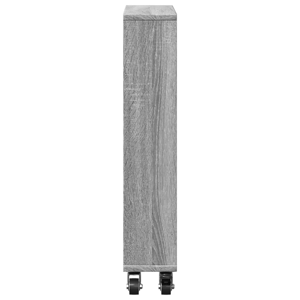 vidaXL Carrello Stretto Grigio Sonoma 48x13x68 cm in Truciolato
