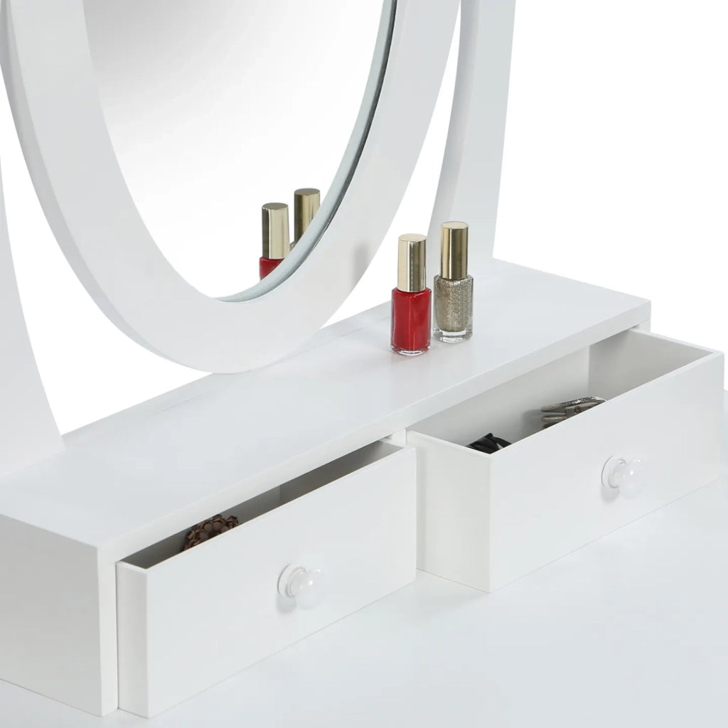 IDMarket - Toeletta con specchio e sgabello BETTY