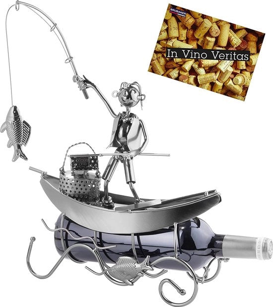 Sostegno di bottiglia di vino \ Cassa di vino - coppia romantica al bar, oggetto decorativo, metallo, per coppie, supporto per bottiglie