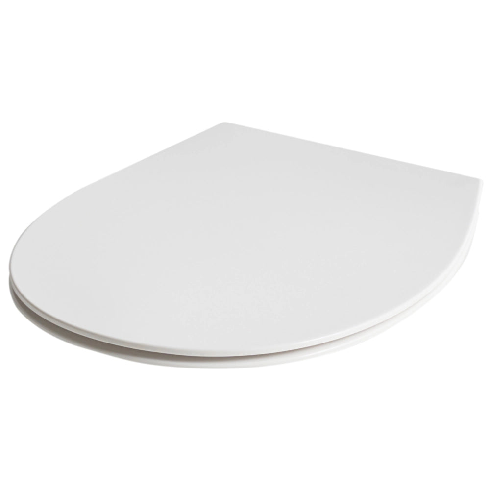 Sedile del wc Duroplast bianco 45 x 38 cm Distanza tra i fori 16 cm Chiusura morbida a sgancio rapido Stile moderno per il bagno
