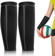 Braccialetti termici con strisce di silicone - Protezione per le braccia - Maniche compressive - Attività sportiva - Nero, 2 pezzi - Maniche compressive
