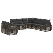 Set Divano da Giardino 9 pcs Grigio e Grigio Scuro polyrattan 3435458