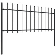 Recinzione da Giardino | Recinzione da cortile Woerden con Punta a Lancia in Acciaio 181x80 cm Nero