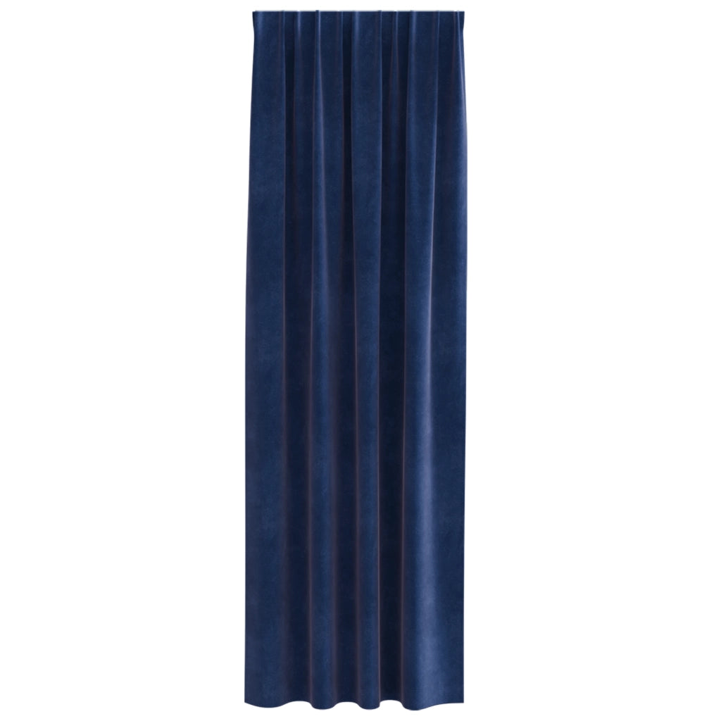 Tende Blackout con Tasca per Asta 2 pz in Velluto Blu Scuro