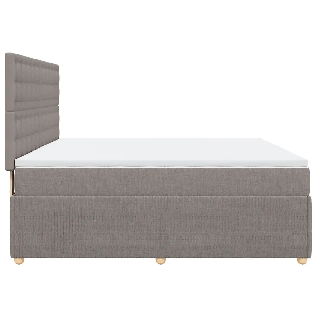 vidaXL Giroletto a Molle con Materasso Tortora 180x200 cm in Tessuto