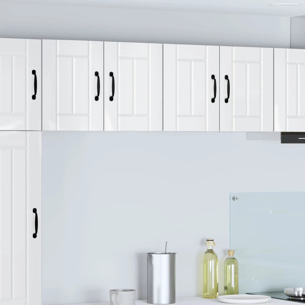 Armadi a pareti per cucina con porta Lucca 2 pcs Bianco Lucido 884923