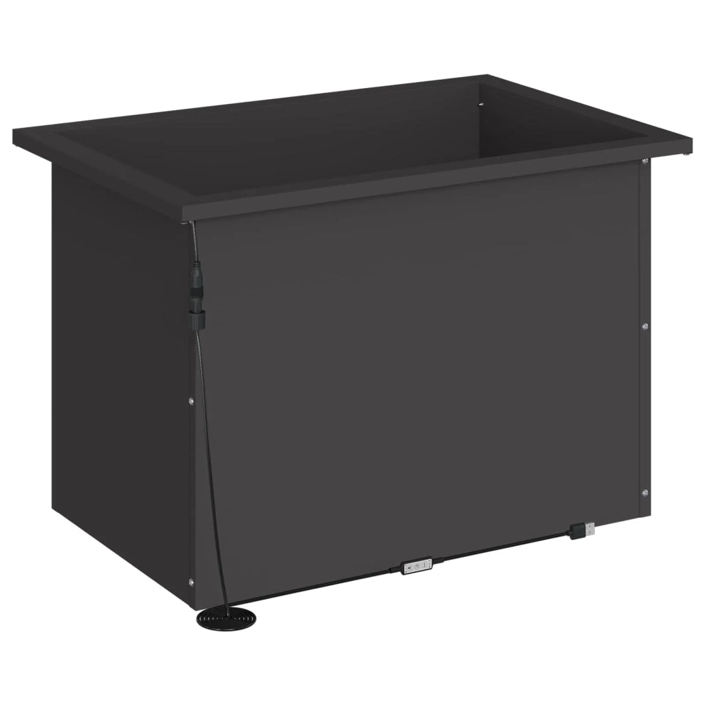 Fioriera da giardino con LED 2 pz Nero 40 x 60 x 40 cm Acciaio 8008141