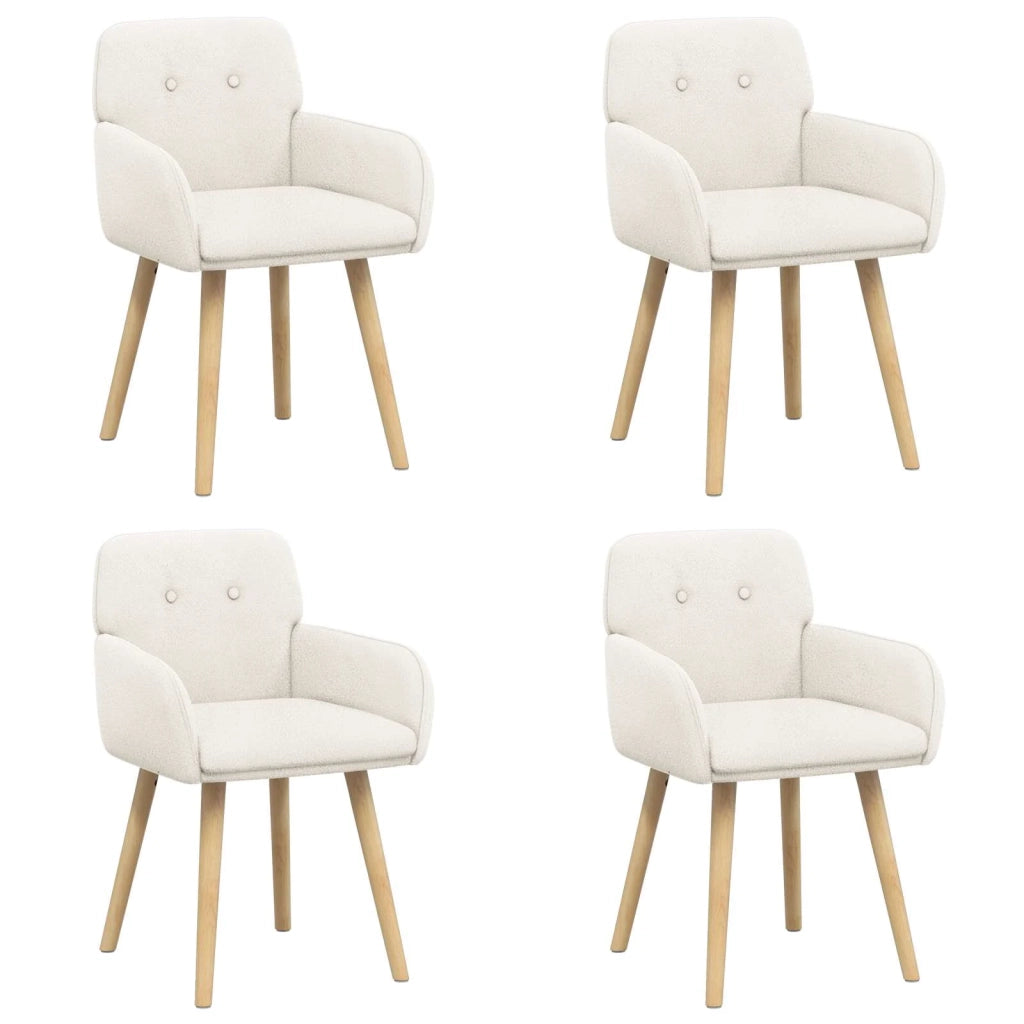 Sedie da pranzo 4 pcs Bouclé Crema 59 x 56 x 86 cm 3428272