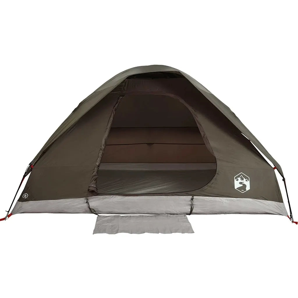 Tenda da Campeggio a Cupola per 6 Persone-Tenda per Escursionismo Marrone Impermeabile 402366