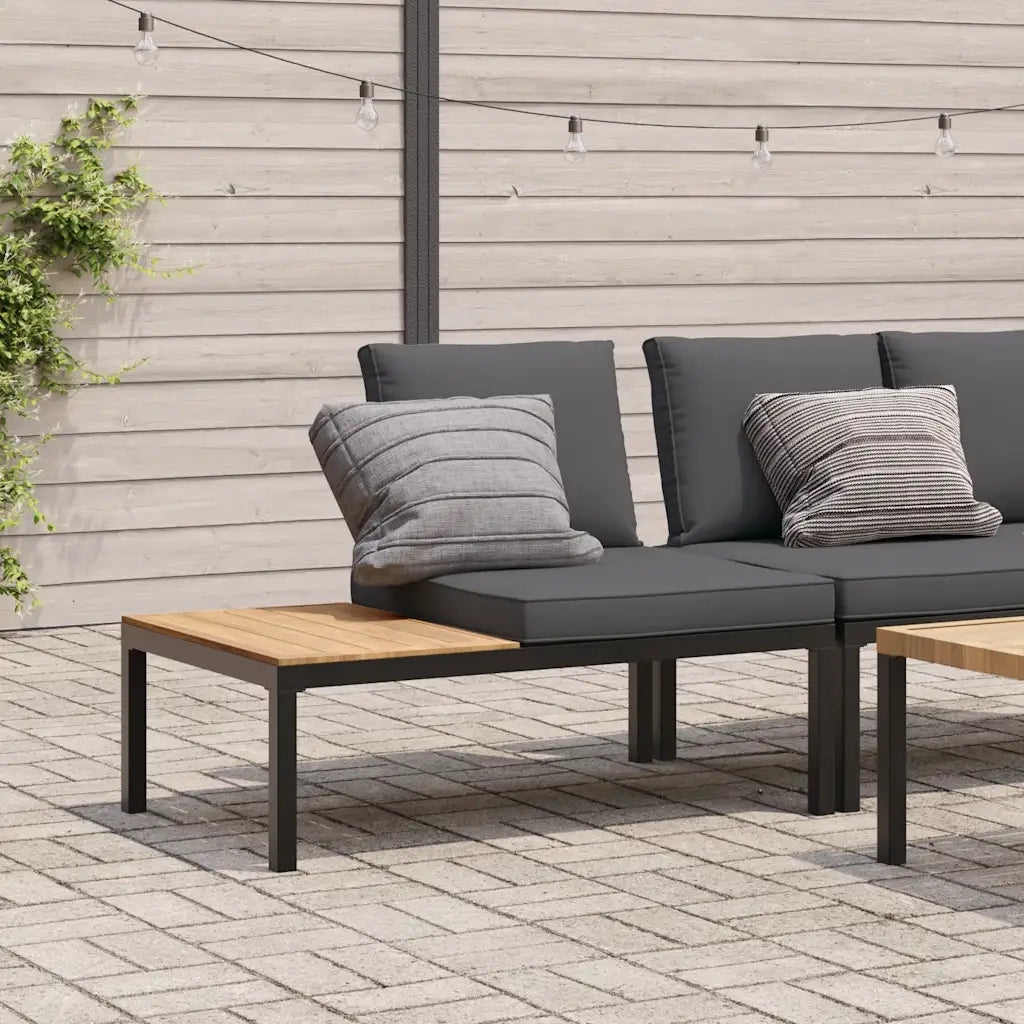 vidaXL Panca da Giardino con Cuscini Nera in Alluminio