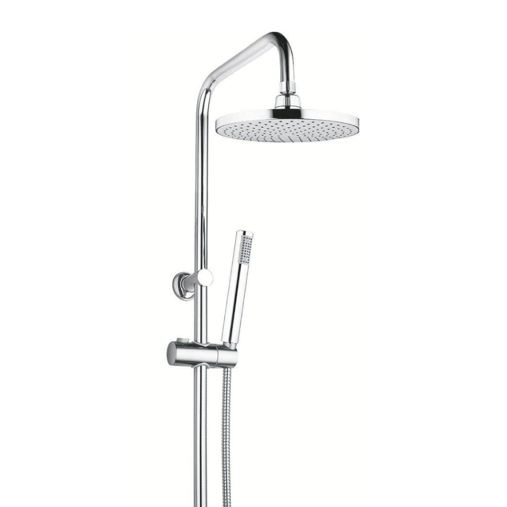Colonna doccia attrezzata 025 ottone cromato soffione tondo doccetta *** materiale staffe a parete abs, pezzi 1