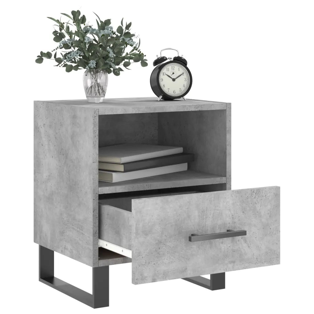 Comodino-Tavolino da notte Grigio Cemento 40x35x47,5 cm in Legno Multistrato 853517