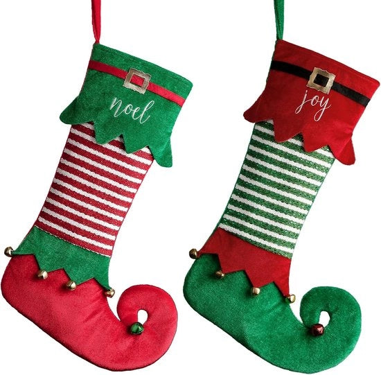 Sokke in stile di Natale appesi - rosso verde - 18 pollici - con etichetta personalizzabile e campanelli - tema albero di Natale

Modello: 
18 pollici 
Tema albero di Natale