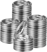 Sostituenti per chiavi, 100 pezzi, acciaio inossidabile, sostituenti per chiavi, 25 mm, anelli per chiavi in metallo a fessura per accessori per chiavi per auto e casa