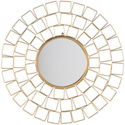 Specchio da parete da parete dorato 90 cm rotondo vintage Hollywood