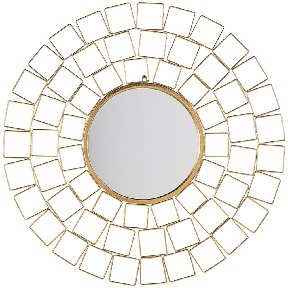 Specchio da parete da parete dorato 90 cm rotondo vintage Hollywood