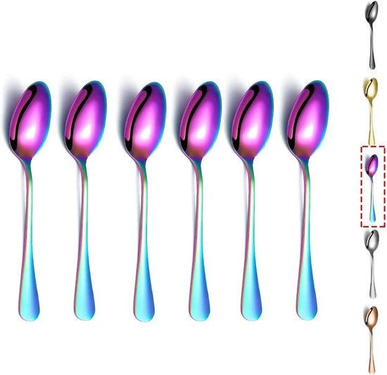 Set di 6 Lepeltjes per Caffè in Acciaio Inossidabile, Resistenti alla Lavastoviglie