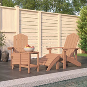 Sedie Giardino con Poggiapiedi e Tavolo Adirondack HDPE Marrone cod mxl 6761