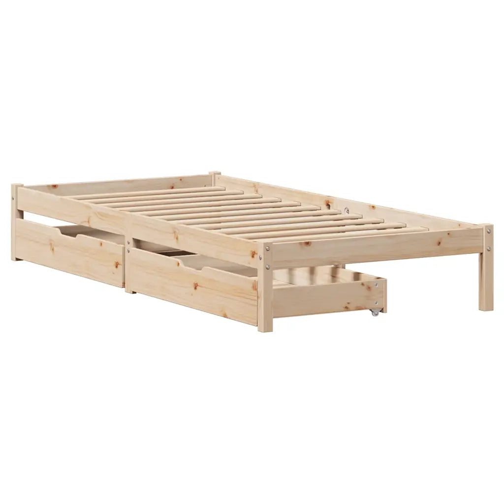 Giroletto senza Materasso 100x200 cm in Legno Massello di Pino 3301432