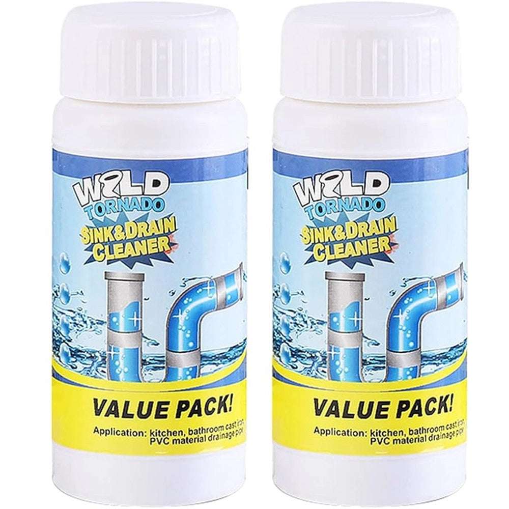 Trade Shop - Set Da 2pz Detergente Per Lavandini Scarichi Potente Polvere Per Pulizia Tubi Cucina Wc -