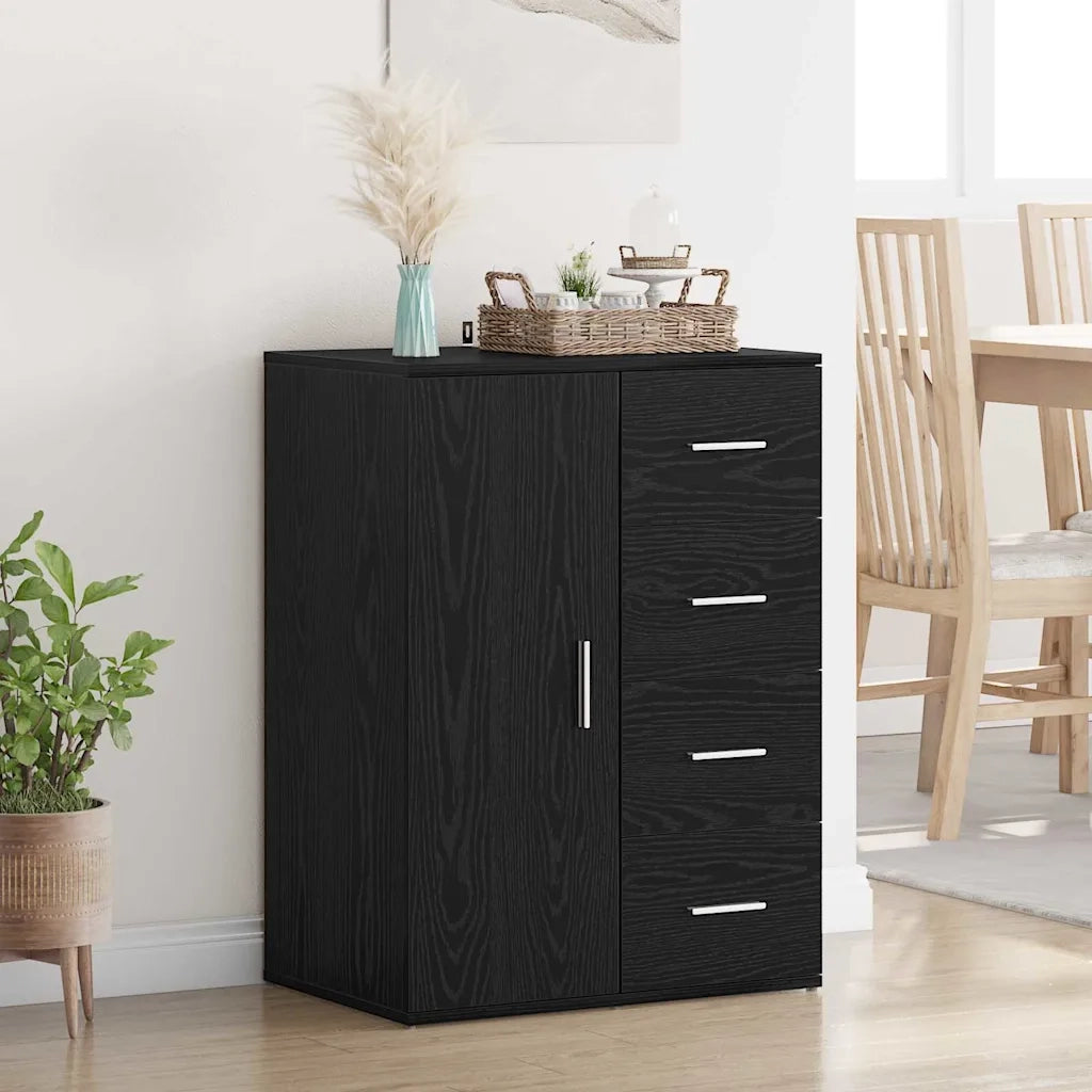 Credenza-Buffet-Armadio da cucina Rovere Nero 59 x 39 x 80 cm Legno multistrato
