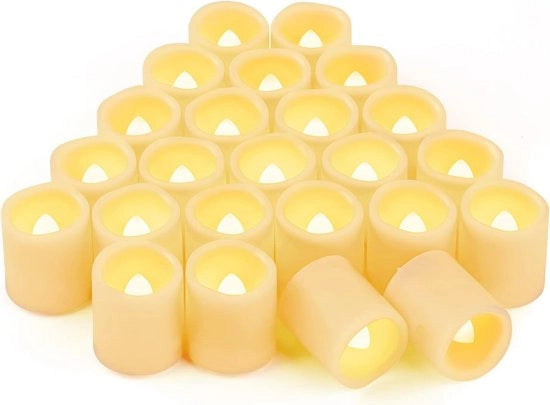 24 Stuks LED Theelichtjes Flikkeranti con Effetto di Fiamma per Matrimoni, Feste e Decorazioni