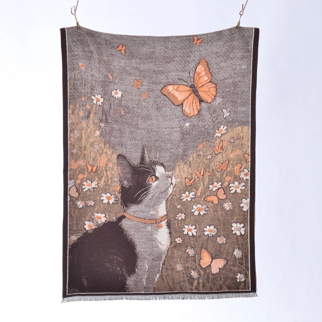 Sciarpa calda in cashmere stile pittura ad olio autunno/inverno