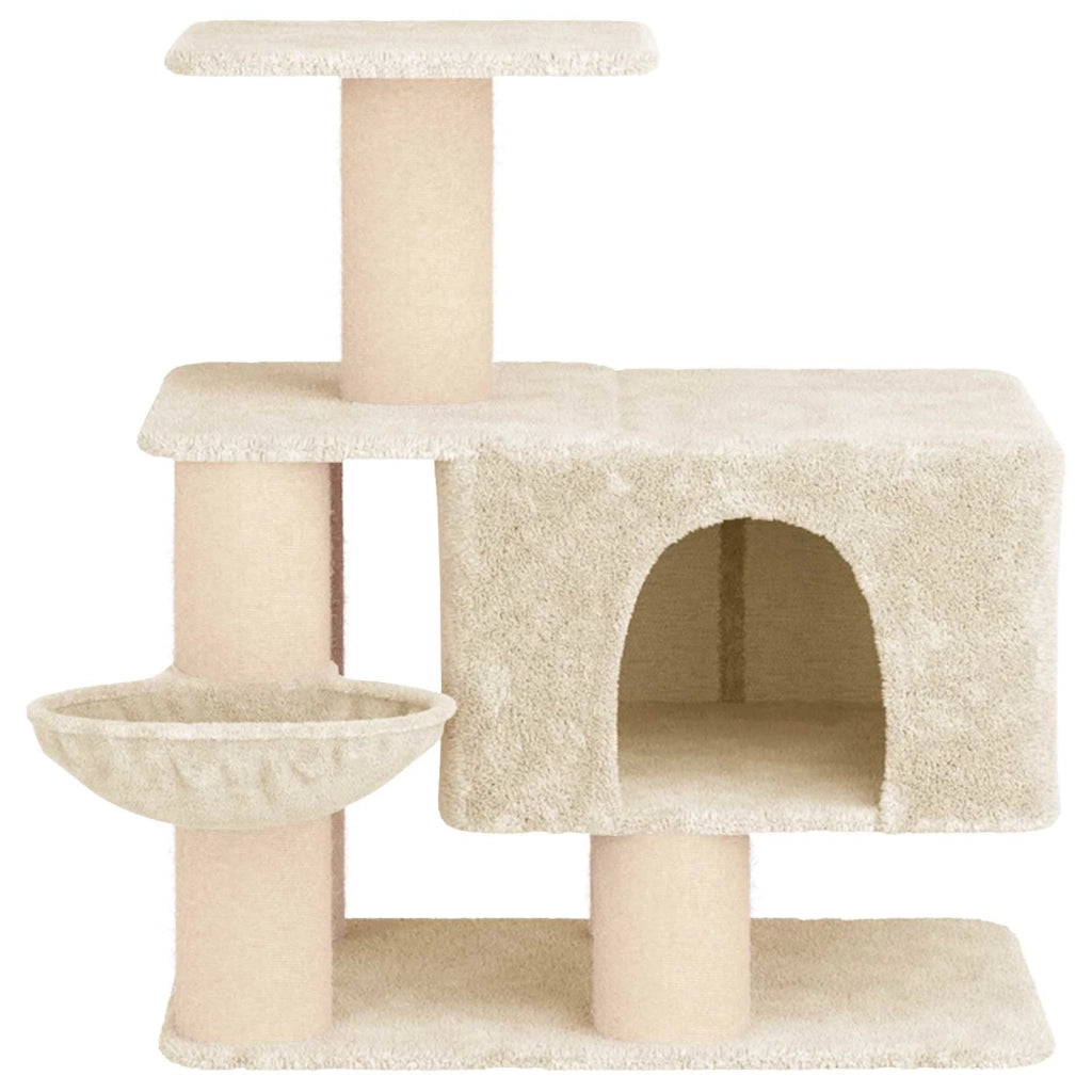 Albero per gatti con pali per graffiare in sisal Crema 96 cm 42033057