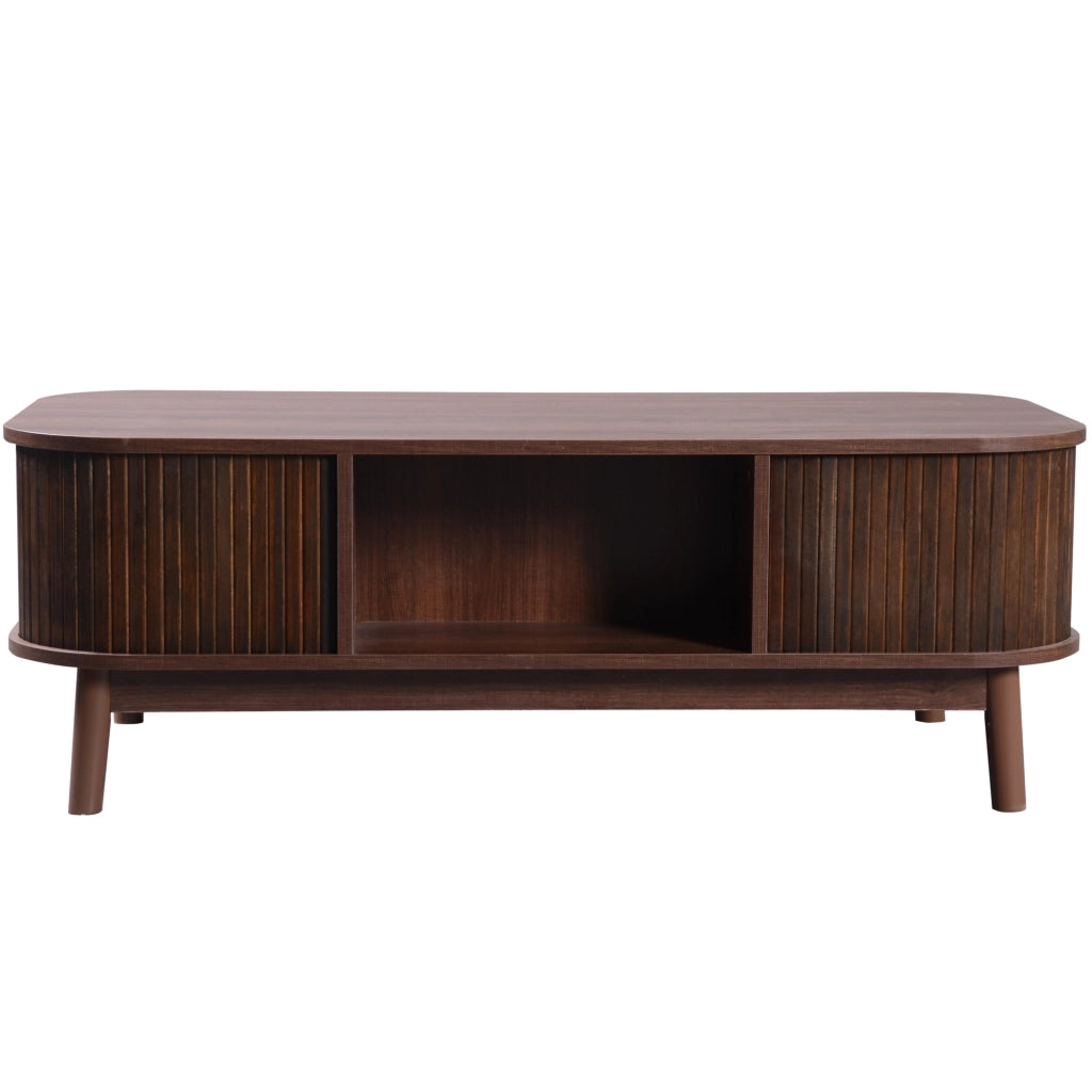 TAVOLINO DA CAFFÈ 110x55x38,5 cm MDF con dettagli in rattan