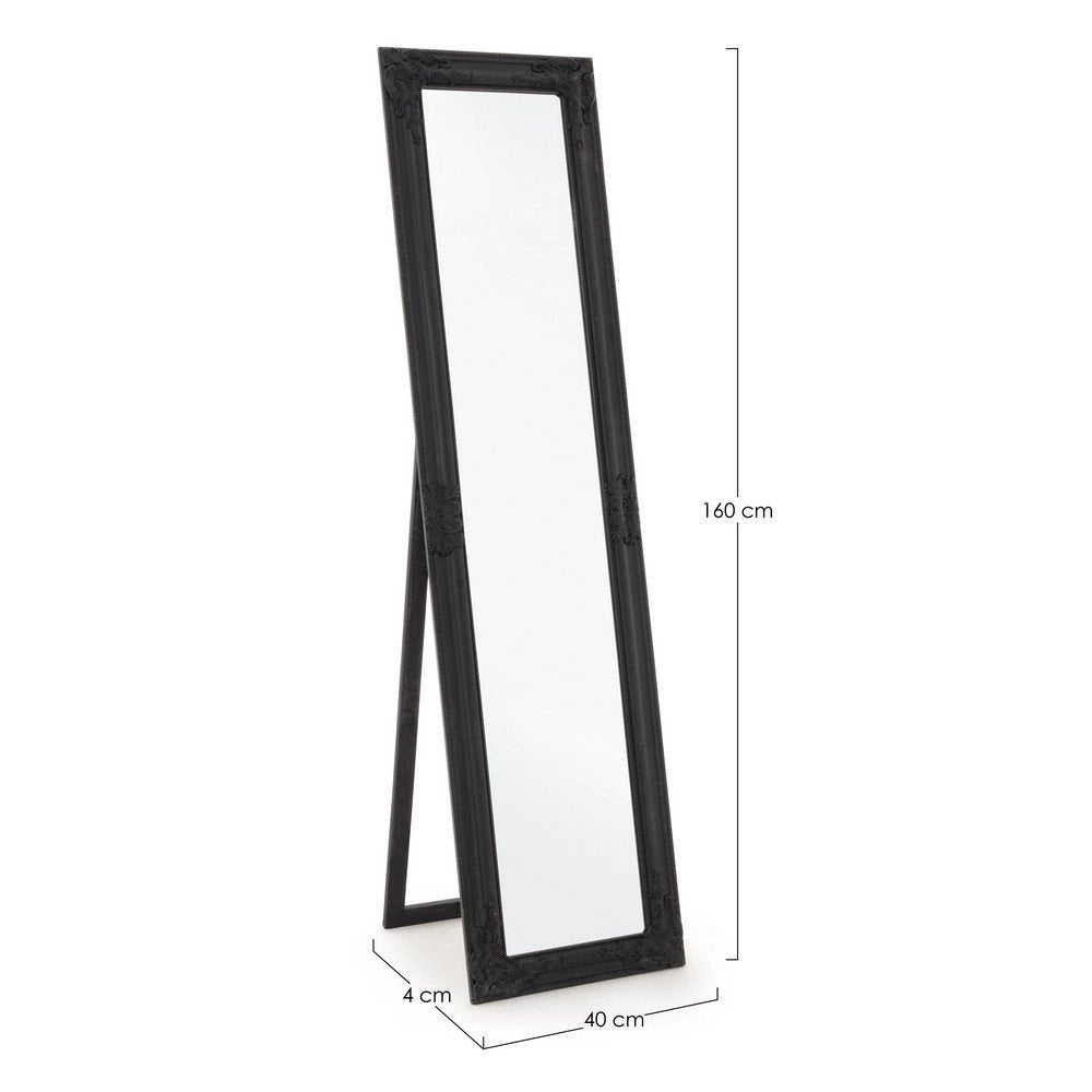 Specchio da Terra Legno Nero Classico da Interno 40x160 cm - HALL