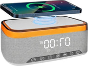 Alarme digitale con illuminazione, diffusore Bluetooth, ricarica senza fili - 12 colori di luce notturna, sveglia per donne e uomini