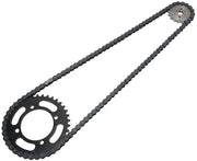 Set di catene 420 - Pignone posteriore 17T - Adatto per motocross 50-125cc - Riduce attrito - Aumenta durata - Rafforzato mediante trattamento termico - Pignone