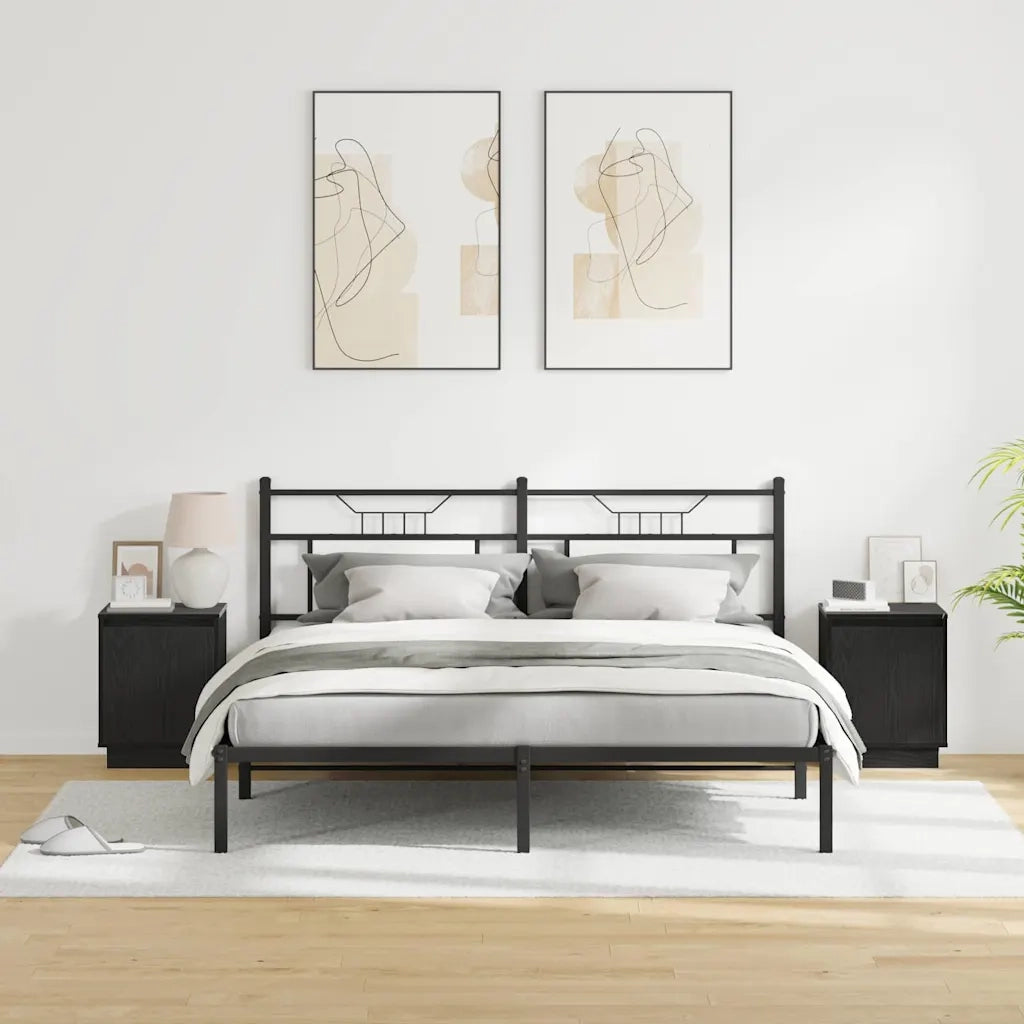 Armadio da Notte 2 pcs Rovere Nero 39 x 34,5 x 50 cm 869597