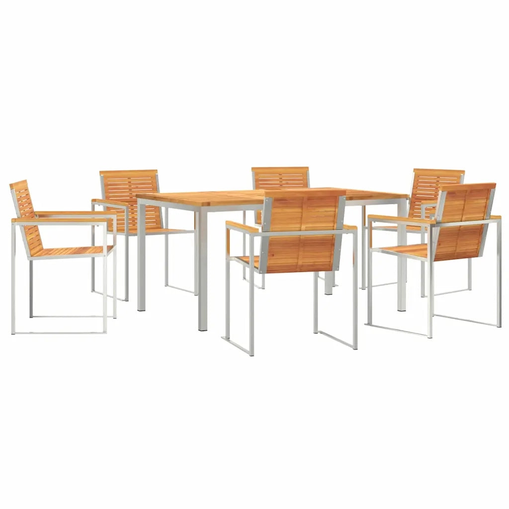 Set da Pranzo per Giardino 7 pcs Legno di Acacia Massello 3334810
