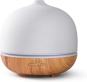 Diffusore di Aria Ceramico 500ml Premium Ultrasuoni con Timer e 10 colori LED - Senza BPA Bianco per Camera da Letto e Salotto