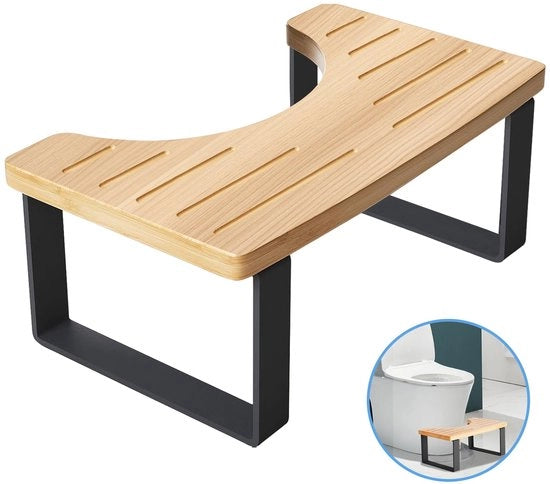 Toiletkruk per adulti, in legno, con superficie antiscivolo, sedia per bagno portatile per bambini, 40 * 20 * 17 cm