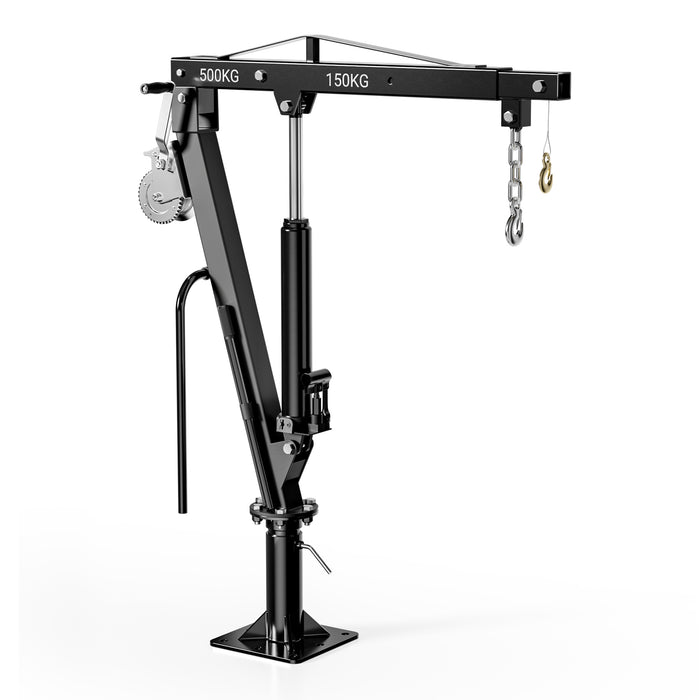 Gruetta per pick up idraulica con verricello max 500 kg 1770 mm girevole a 360° Mini gru di sollevamento