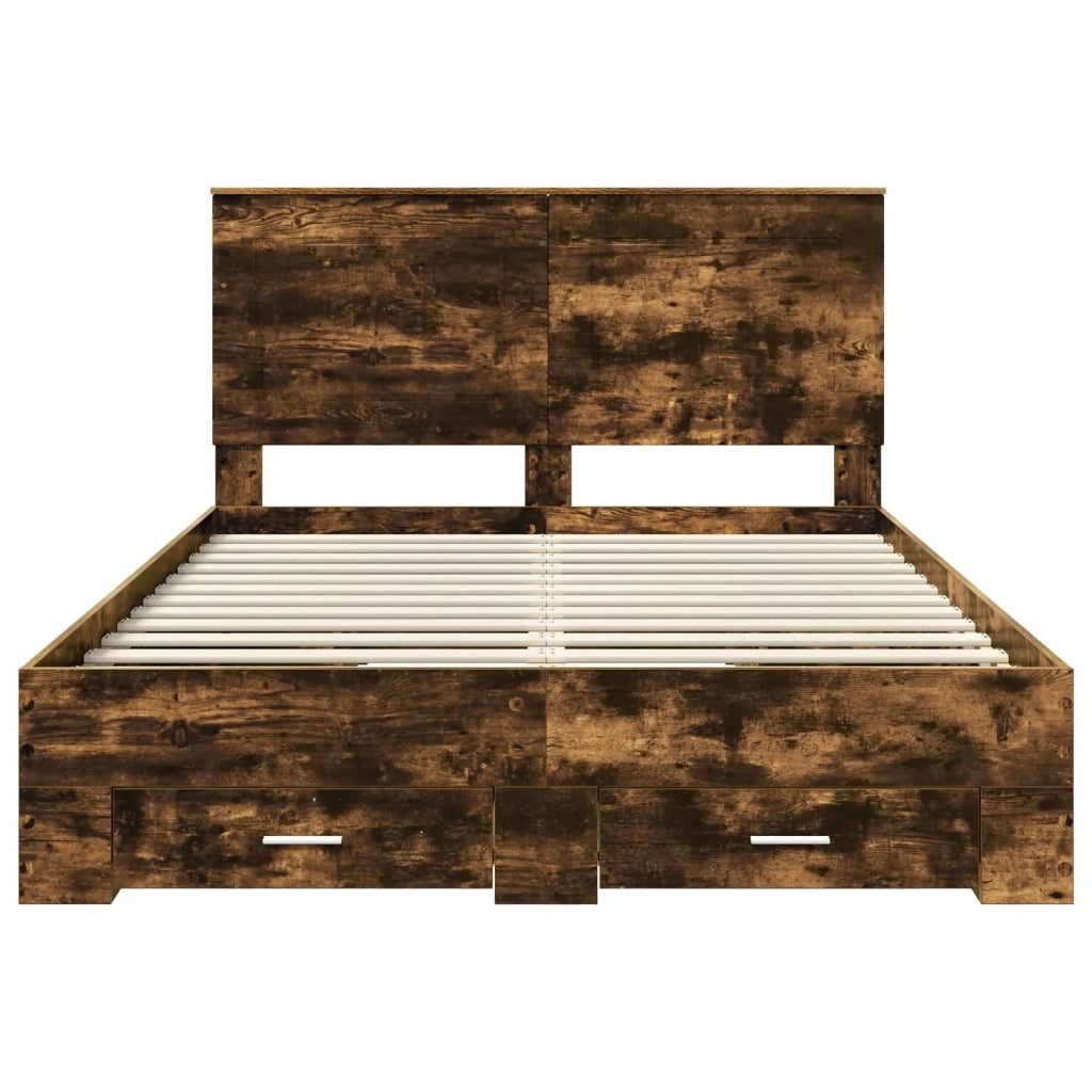 Struttura del letto Rovere fumé 140 x 200 cm Legno multistrato 3409653