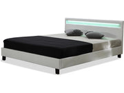 Letto con led "Maria" - 140 x 190 cm - Bianco