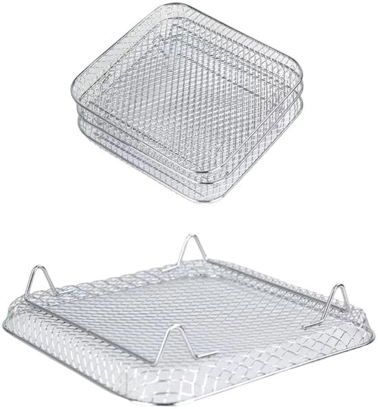 Frittatore aeree Stacking - Acciaio Inossidabile - Griglia Grill - Accessori per Frittatore aeree - Compatibile con Foodi 8L - 20 x 19 x 9 cm